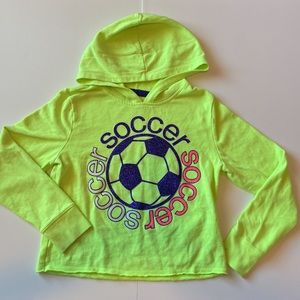 Neon Justice Crop Soccer Hoodie - Size 12